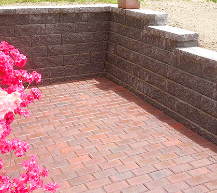 Paver Garden and Retaining Walls by Firmly Rooted